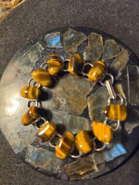 Mid- Century Modern Tigers Eye Bracelet.